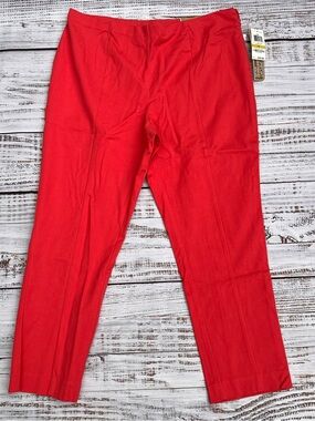 Charter Club Red Straight-Leg Dress Pants